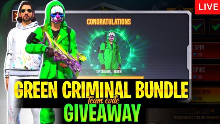 live stream Free Fire Live Criminal Bundle Giveaway Road To 100 Followers 
