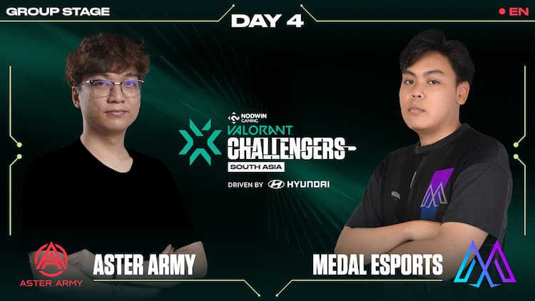 live stream Aster Army vs Medal Esports [EN] NODWIN Valorant Challengers South Asia 🏆