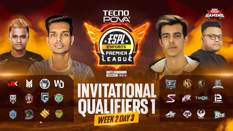 live stream Tecno Pova 3 presents ESPL Season 2|Invitational Qualifiers 1 Week 2 Day 3|Hindi