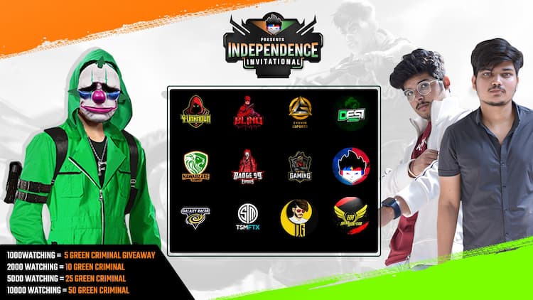 live stream FREE FIRE LIVE TSG INDEPENDENCE DAY|| ALL PRO SQUAD TOURNAMENT  ₹50000 PRIZE POOL -GARENA FREE FIRE