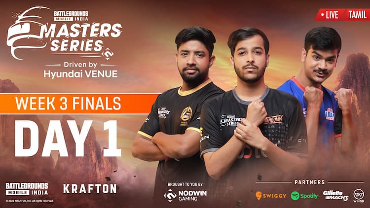 live stream [Tamil] 2022 Battlegrounds Master Series | Week 3 Finals - Day 1